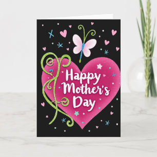 Sparkling Heart Mothers Day Card
