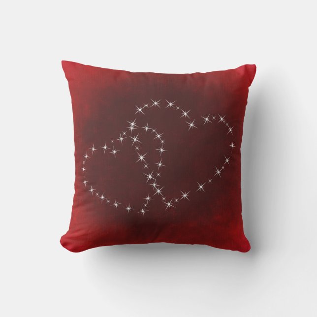 Sparkling Heart Square Throw Pillow (Front)