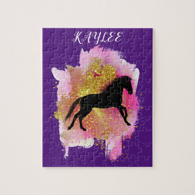 SPARKLING HORSE PUZZLE PERSONALIZED. (Vertical)