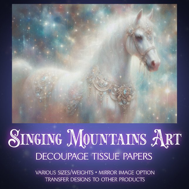 Sparkling Horse Starry Galaxy Art Decoupage Tissue Paper (Creator Uploaded)