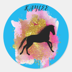 SPARKLING HORSE STICKERS PERSONALIZED