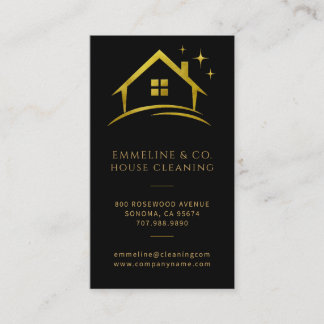 Sparkling House Cleaning Business Card