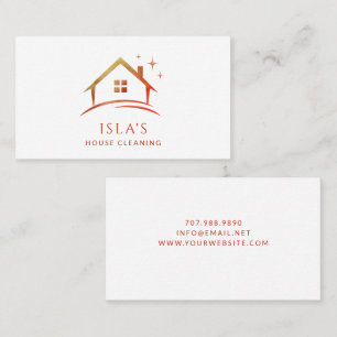 Sparkling House Cleaning Service Business Card