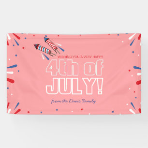 Sparkling Independence Day Holiday Postcard Banner