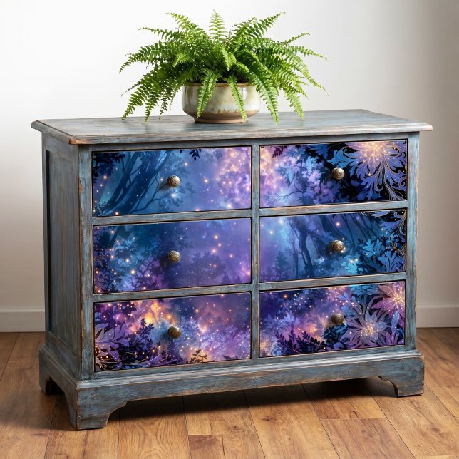 Sparkling Indigo Nebula Whimsical Forest Tissue Paper (Creator Uploaded)