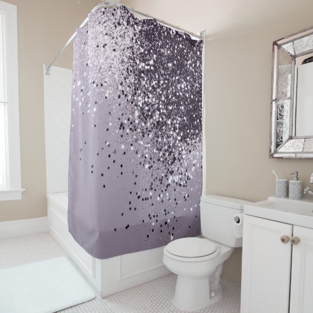 Sparkling Lavender Lady Glitter #1 Shower Curtain (In Situ)