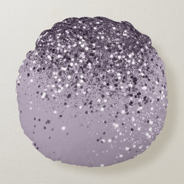 Sparkling Lavender Lady Glitter #2 #shiny #decor Round Cushion (Front)