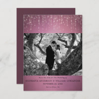 Sparkling Lights Cranberry Photo Save the Date