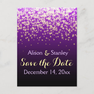 Sparkling lights in the sky wedding Save the Date Announcement Postcard