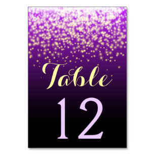 Sparkling lights in the sky wedding table number