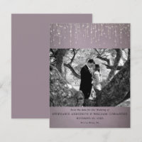 Sparkling Lights Mauve Photo Save the Date