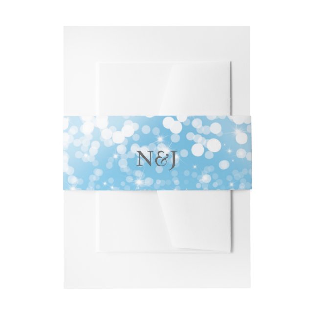 Sparkling Lights Romantic Winter Wonderland Invitation Belly Band (Front Example)