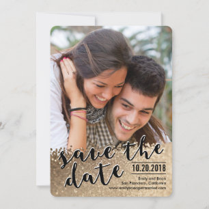 Sparkling Love Photo Save The Date Card
