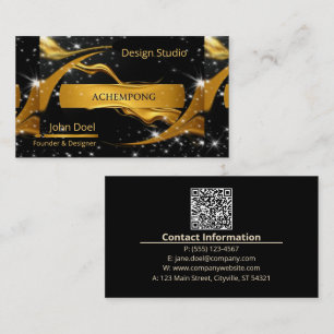 Sparkling Night Sky – High-End Professional Gold Business Card