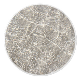 Sparkling ocean water beach sand ceramic knob