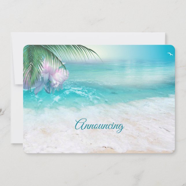 SPARKLING OCEAN WATERS Wedding Announcement (Front)