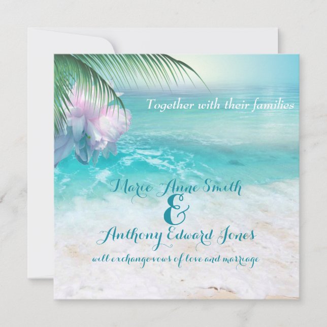 SPARKLING OCEAN WATERS Wedding Invitation (Front)