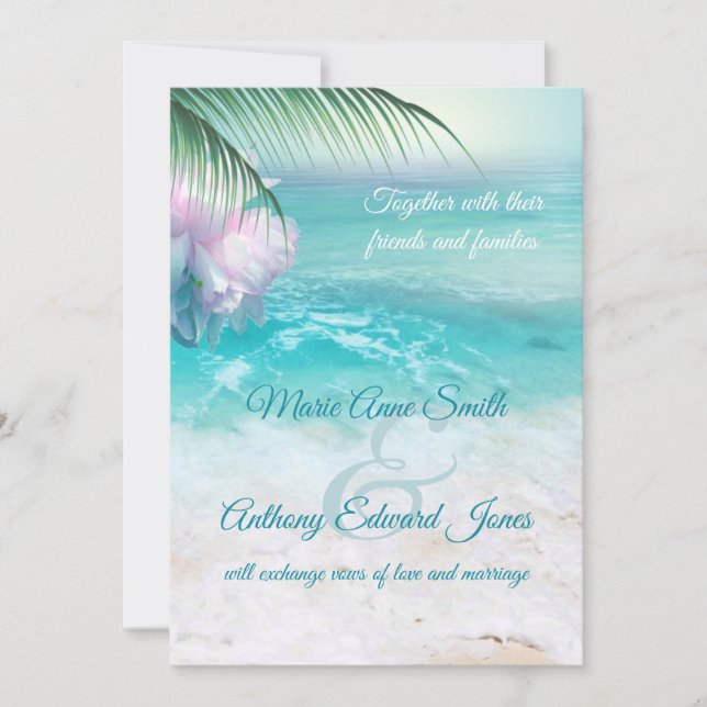 SPARKLING OCEAN WATERS Wedding Invitation (Front)