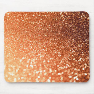 Sparkling Ombre Copper Shiny Trendy Glitter Mouse Pad