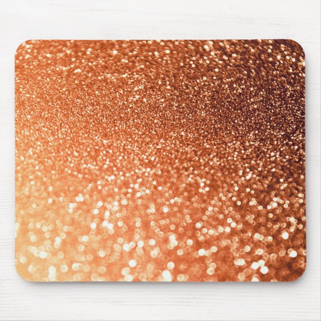 Sparkling Ombre Copper Shiny Trendy Glitter Mouse Pad (Front)