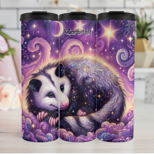 Sparkling Opossum in a Purple Dream Thermal Tumbler