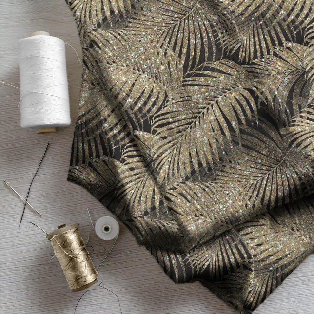 Sparkling Palm Leaves Pattern Gold ID831 Fabric (Creator Uploaded)