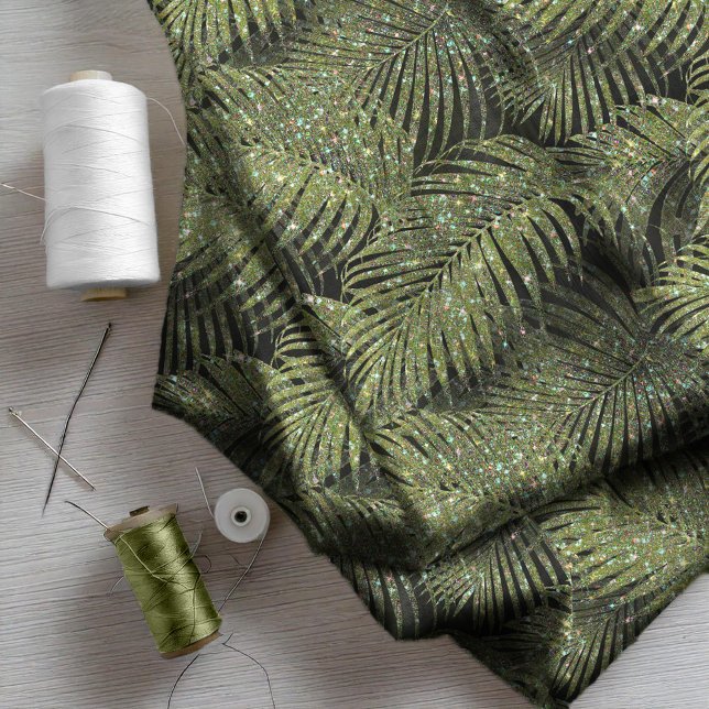 Sparkling Palm Leaves Pattern Green ID831 Fabric (Creator Uploaded)