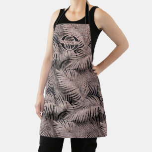 Sparkling Palm Leaves Pattern Rose Gold ID831 Apron