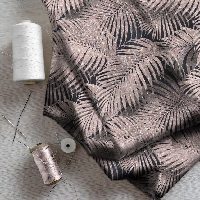 Sparkling Palm Leaves Pattern Rose Gold ID831 Fabric (Creator Uploaded)