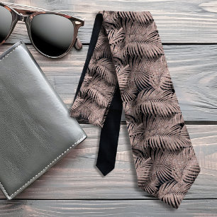 Sparkling Palm Leaves Pattern Rose Gold ID831 Tie