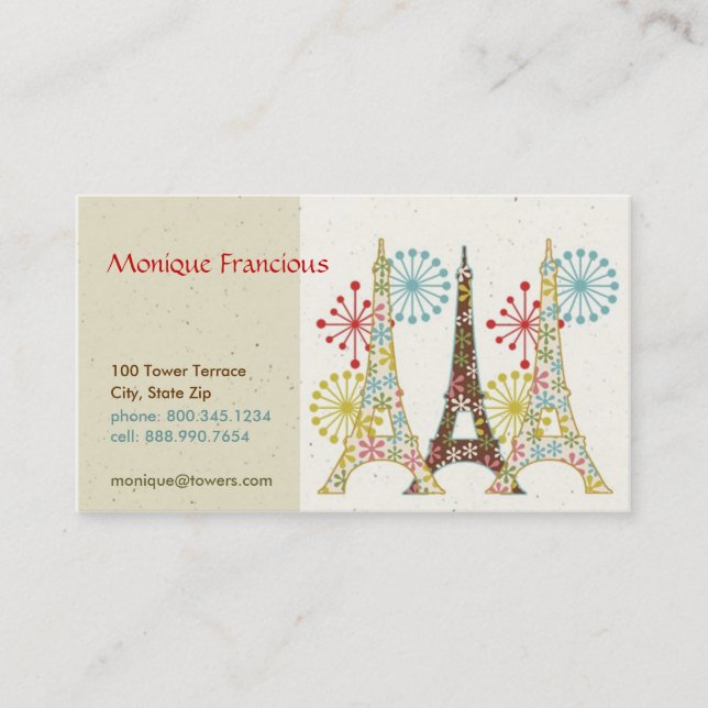 Sparkling Paris Business Card (Front)