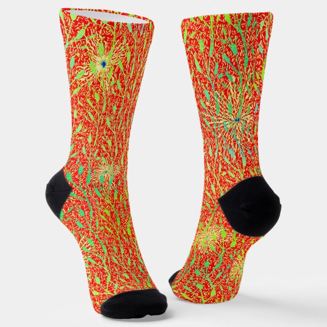 Sparkling Party Orange Firework Socks (Angled)