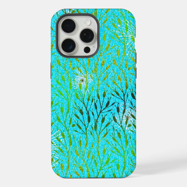 Sparkling Party Pattern with Fireworks in Aqua  iPhone Case (Back)