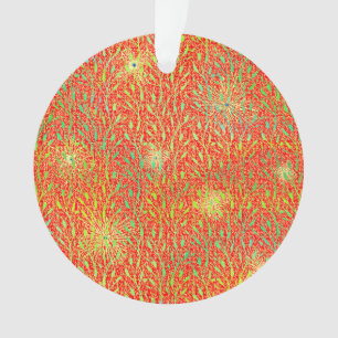 Sparkling Party Pattern with Fireworks in Red and Ornament