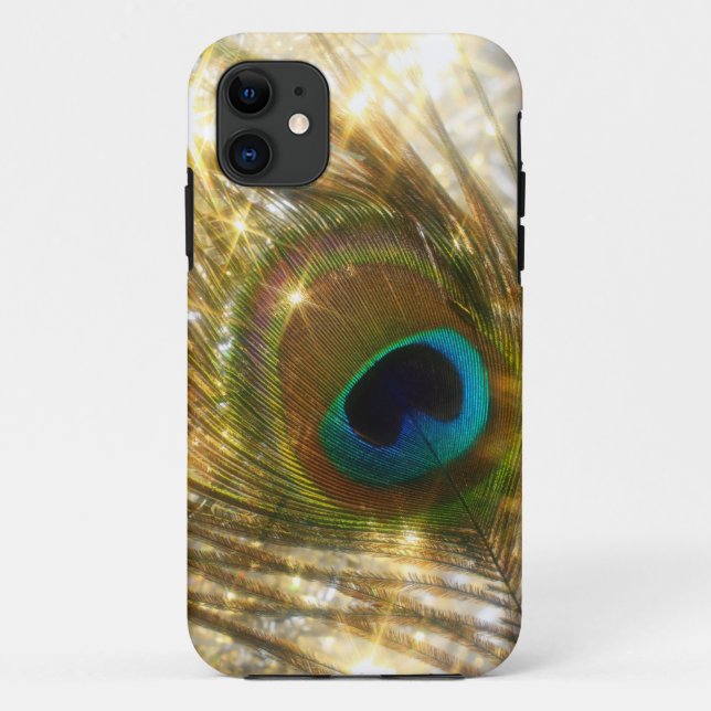 Sparkling Peacock Feather iPhone Case (Back)