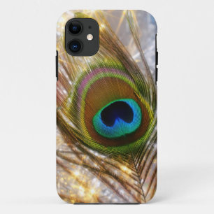 Sparkling Peacock Feather iPhone Case