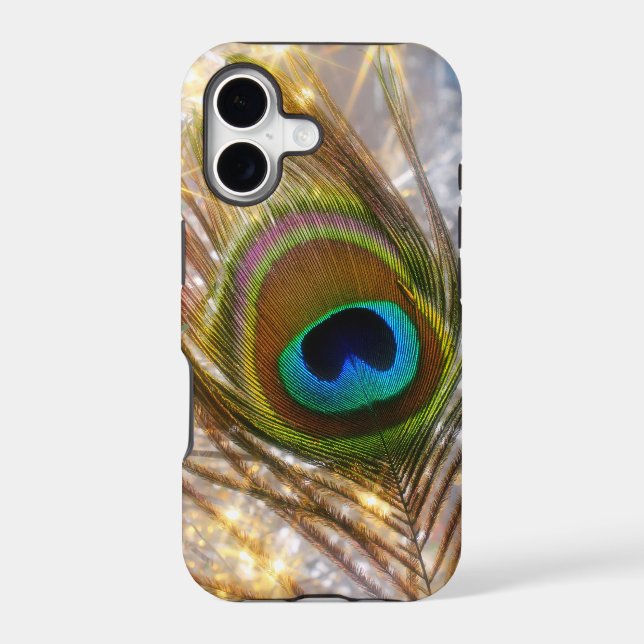 Sparkling Peacock Feather iPhone Case (Back)