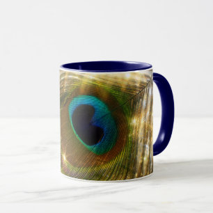 Sparkling Peacock Feather Mug