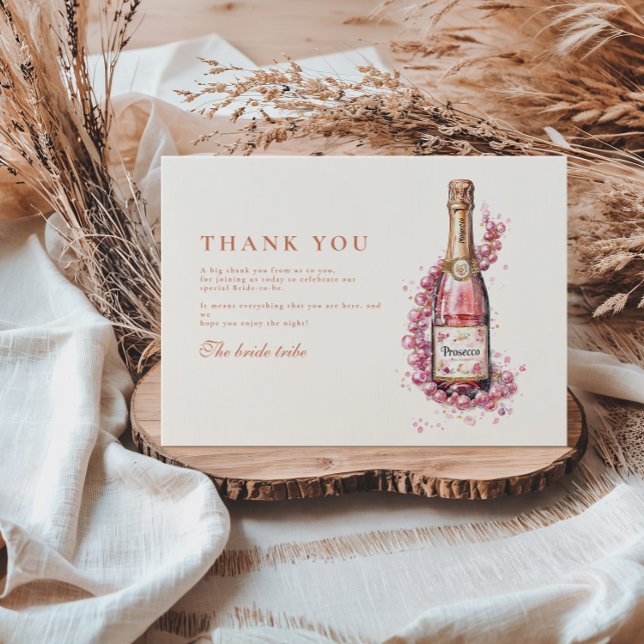 Sparkling Pearls and Prosecco Bridal Shower Thank You Card (Creator Uploaded)