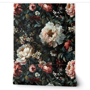 Sparkling Peony Noel Botanical Wallpaper