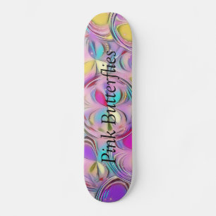 Sparkling Pink Butterflies Skateboard