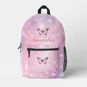 Sparkling Pink Butterfly Dreams Printed Backpack