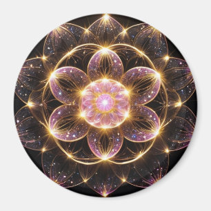 Sparkling Pink Flower Magnet