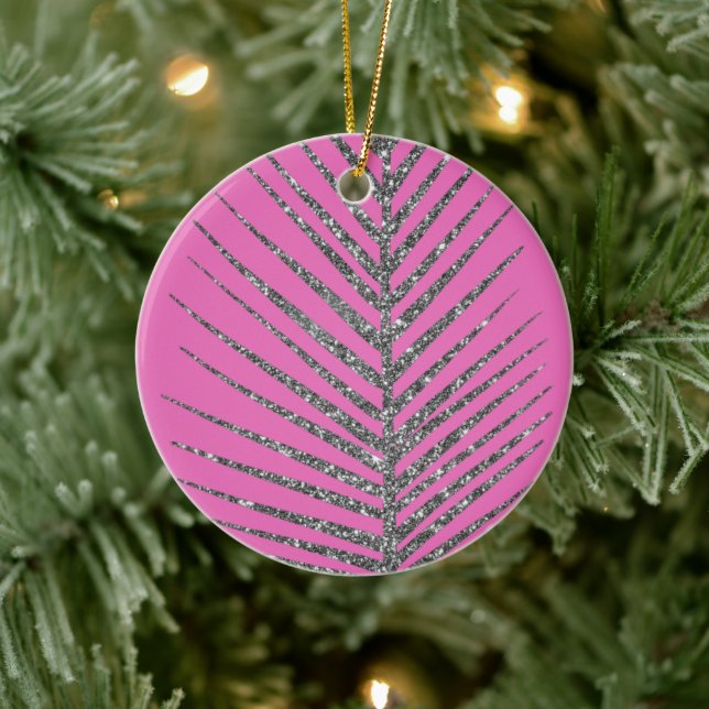 Sparkling Pink Glitter  Ceramic Ornament (Tree)