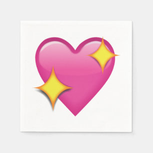 Sparkling Pink Heart - Emoji Napkin