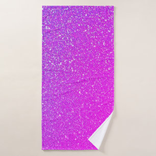 Sparkling Pink Purple Glitter Ombre Bright Cute Bath Towel