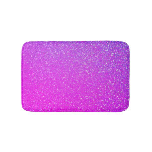 Sparkling Pink Purple Glitter Ombre Colourful Cute Bath Mat