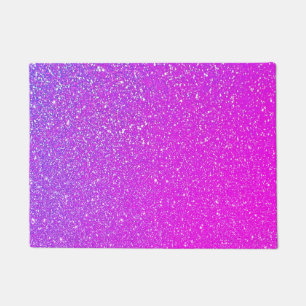 Sparkling Pink Purple Glitter Ombre Colourful Cute Doormat