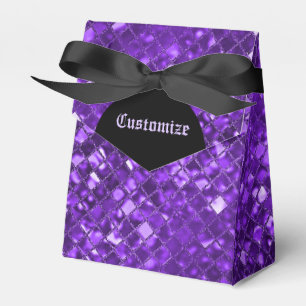 Sparkling Purple Mosaic Pattern Tent Favour Box