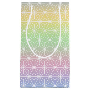 Sparkling Rainbow Asanoha Geometric Pattern Small Gift Bag